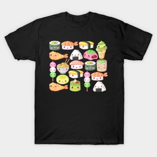 Japanese Foods Pattern T-Shirt